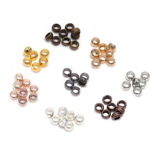 500 Pieces 2mm Metal Round Crimp Beads Spacer Stoppers