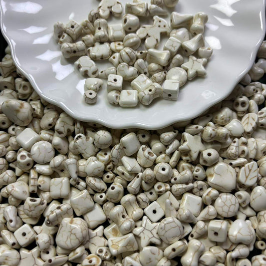 Synthetic White Jadestone Charms Mixed