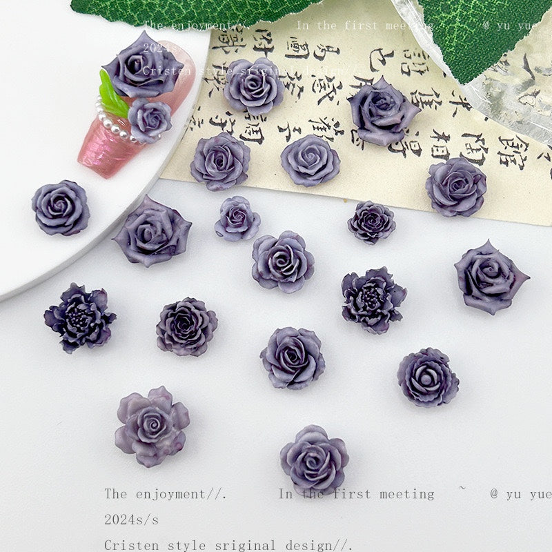 【Resin】-Grey Purple Flower Mixed (Luminous)