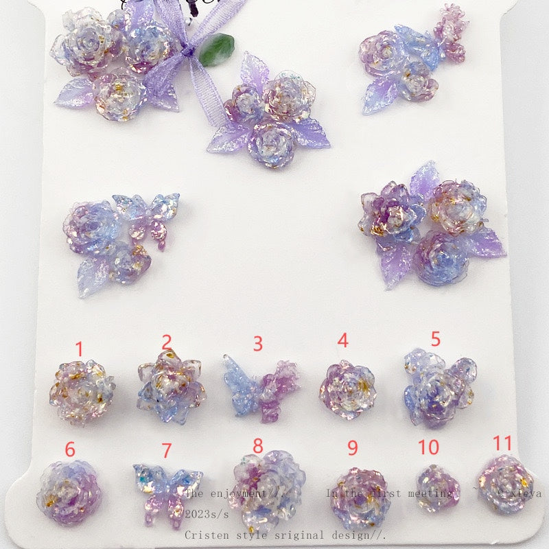 【Resin】-Mystery Purple Flower Mixed (Luminous)